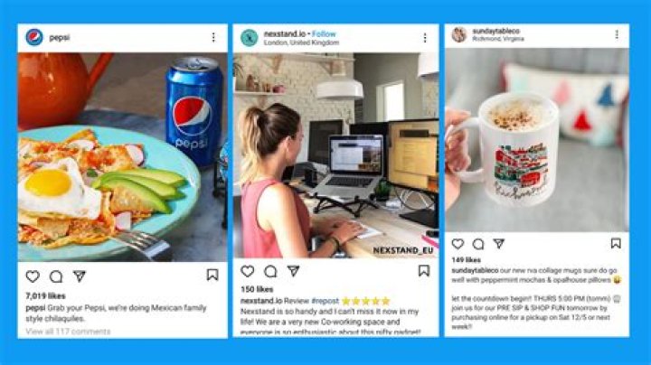 Facebook or Instagram listing of posts